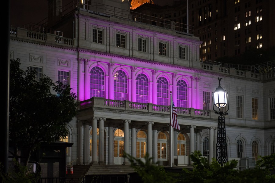 Mayor Adams Announces Purple Lighting For City Hall, Buildings For