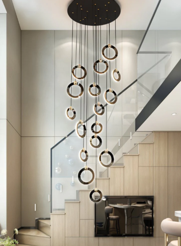 Contemporary Modern Staircase Chandelier Ideas for Luxe Home Design