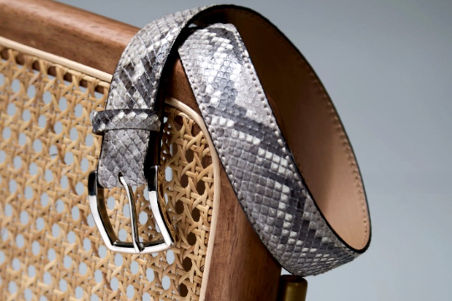 Men's leather belt